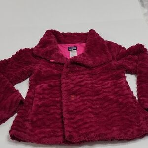 Patagonia Faux Fur Deep Pink Kids Jacket